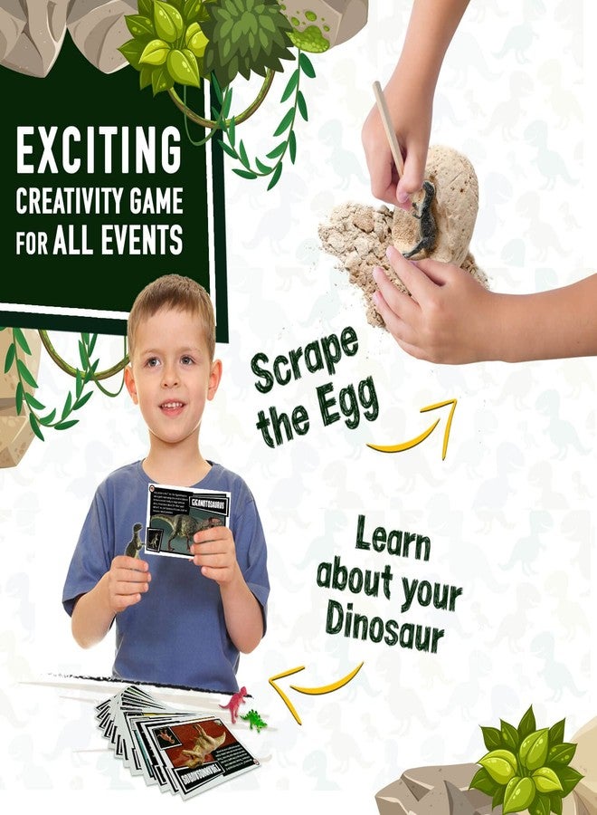 JitteryGit Jittery Jit | Dino Eggs Dig Kit, Dinosaur Eggs for Kids 3-5, Perfect for Dinosaur Birthday Party Supplies |Party Games - 12 Dino Eggs Excavation Set for Kids - Image 2