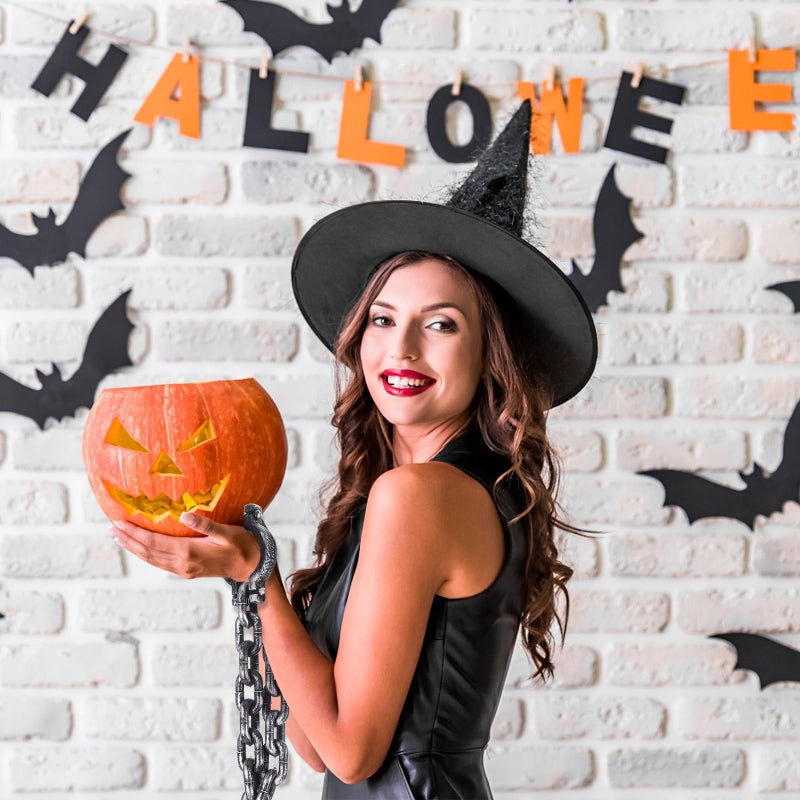 BESTOYARD Halloween Plastic Wrist Shackles  with Chain Links for Cosplay Costume Party Decoration, Black, 35 Inches Long - Image 4