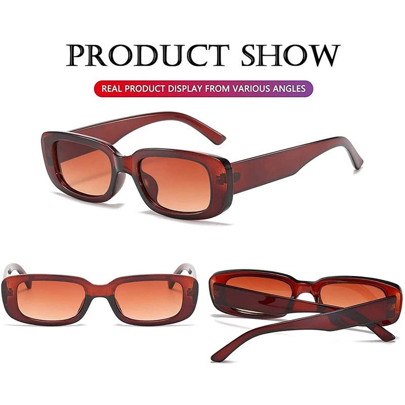 Dervin UV Protected Rectanglular Retro Driving Narrow Square Frame Sunglasses for Women - Image 4