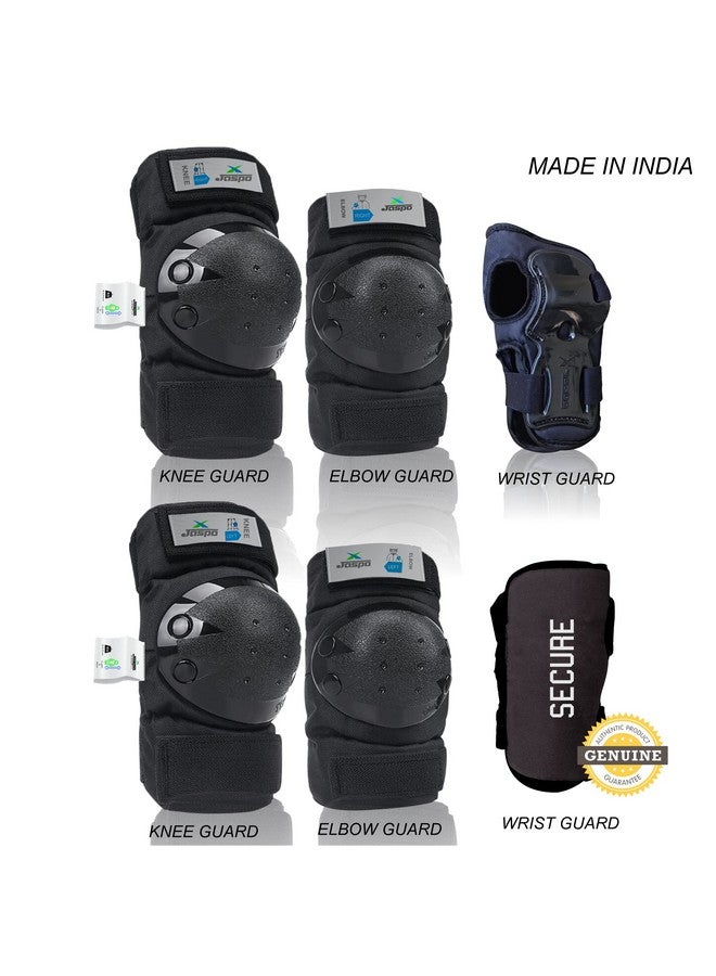 Jaspo jaspo Plastron Saver 3 Professional Protective Set (Knee/Elbow/Wrist Guard) Multi Purpose Safety Kit for Skateboarding, Roller Skating, Inline Skating, Cycling and Other Sports (Medium, Black) - Image 2