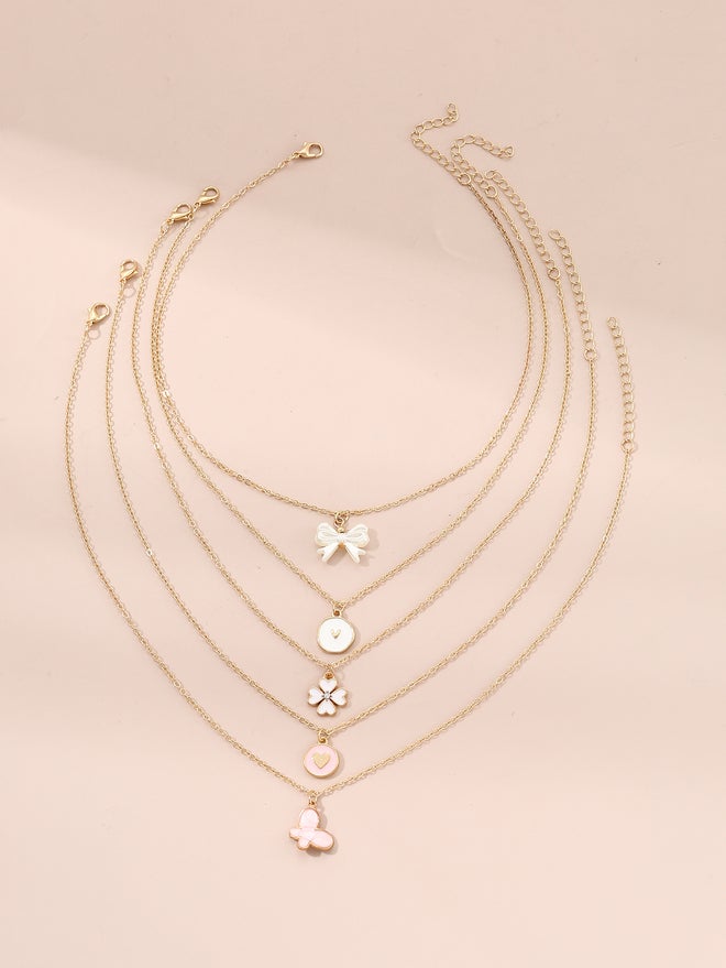 تايك تو طقم قلادات بتعليقات متنوعة من قطعتين - Image 2