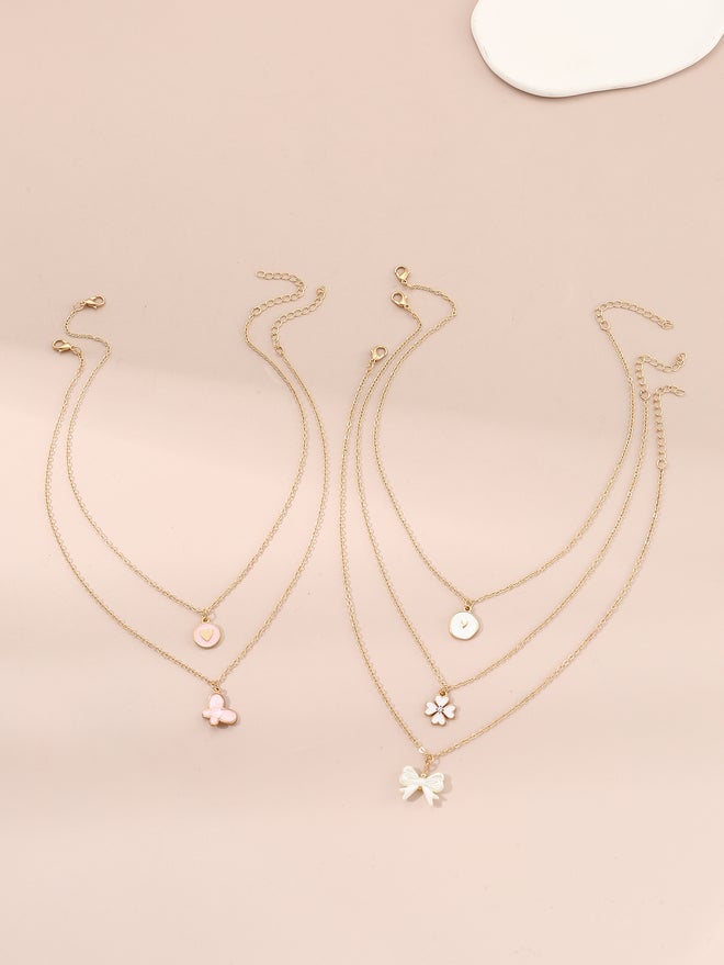 تايك تو طقم قلادات بتعليقات متنوعة من قطعتين - Image 4