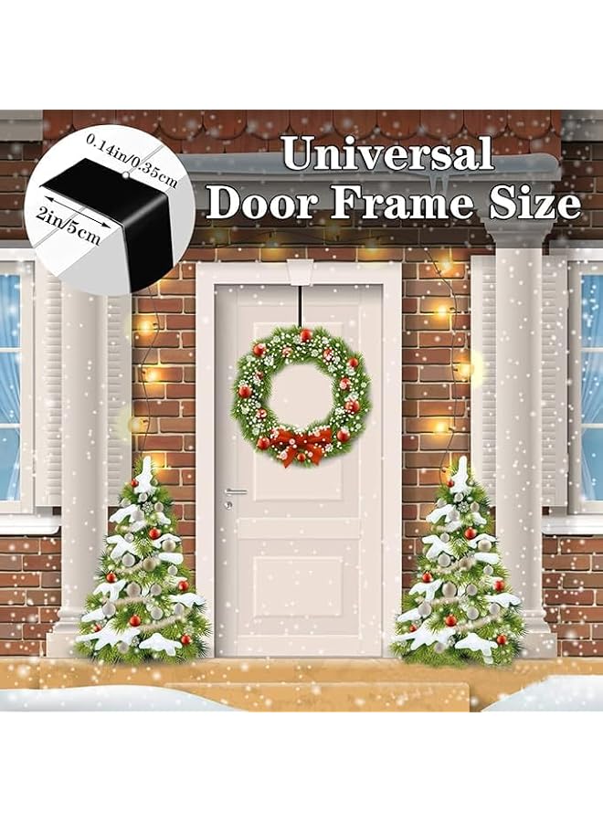 S-TOP Wreath Hanger for Front Door, 15 Inch Black Steel, 3 Pack Over The Door Hooks - Image 2