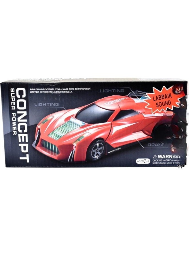 Toy Box - Super Power Car 360 Degree Rotation Car Toy With Labbaik Music And 3D Lights Mechanical Car For Kids - Image 1