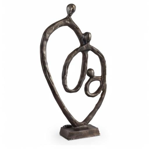 Danya B Danya B. Family of 3 Heart Ring of Love Sand-Casted Bronze Sculpture  Contemporary Decor for Home or Office  Gift for a Family of 3  Wedding  Birthday or New Baby  - Image 4