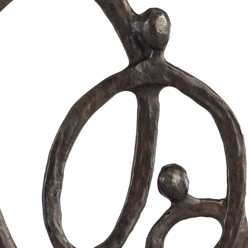Danya B Danya B. Family of 3 Heart Ring of Love Sand-Casted Bronze Sculpture  Contemporary Decor for Home or Office  Gift for a Family of 3  Wedding  Birthday or New Baby  - Image 3