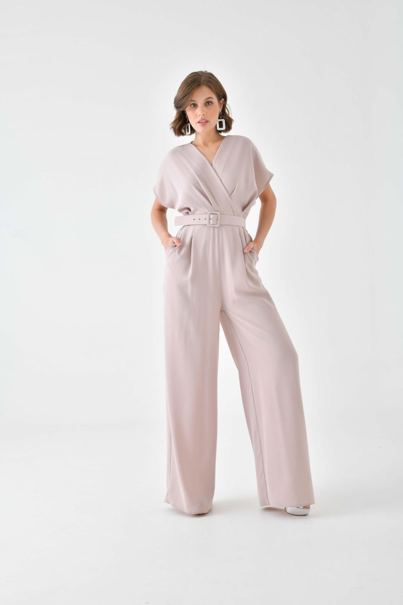 Garmi Women's Belted Jumpsuit Beige  - Image 2