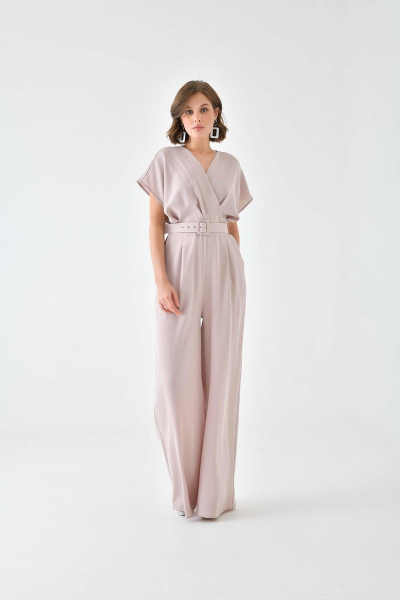 Garmi Women's Belted Jumpsuit Beige  - Image 4
