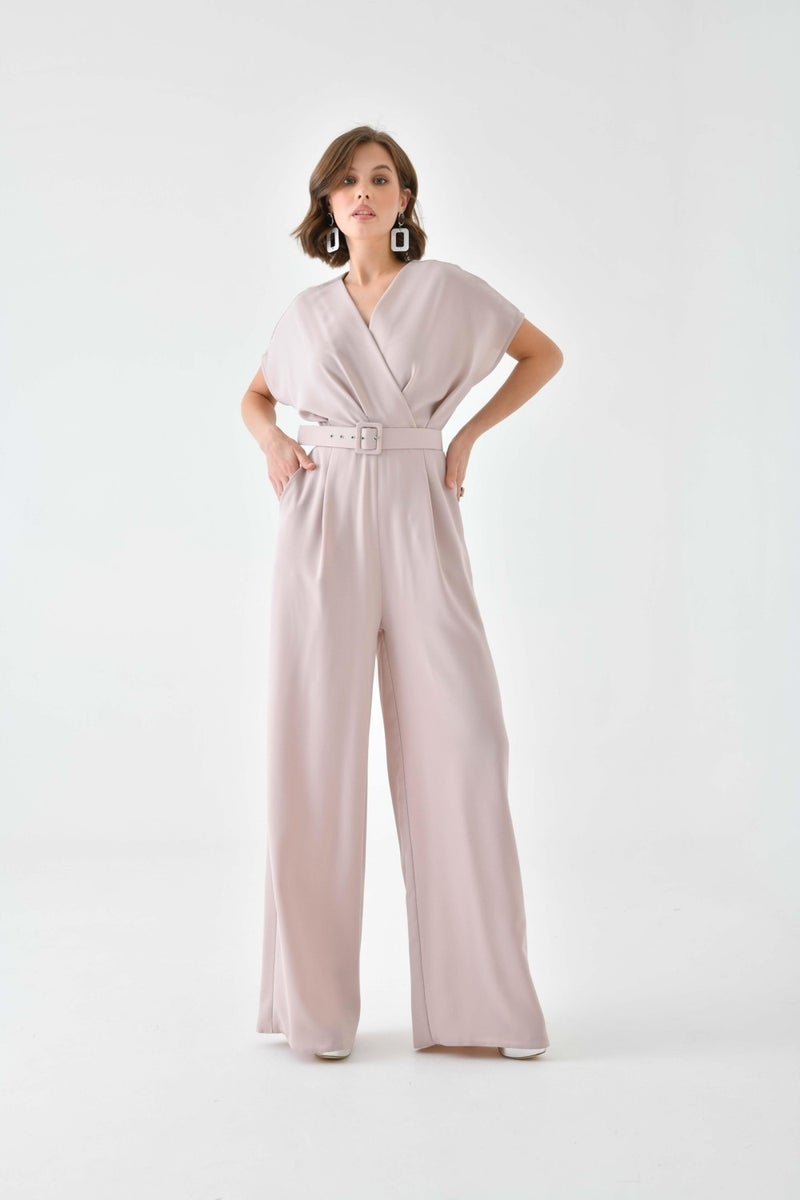 Garmi Women's Belted Jumpsuit Beige  - Image 5