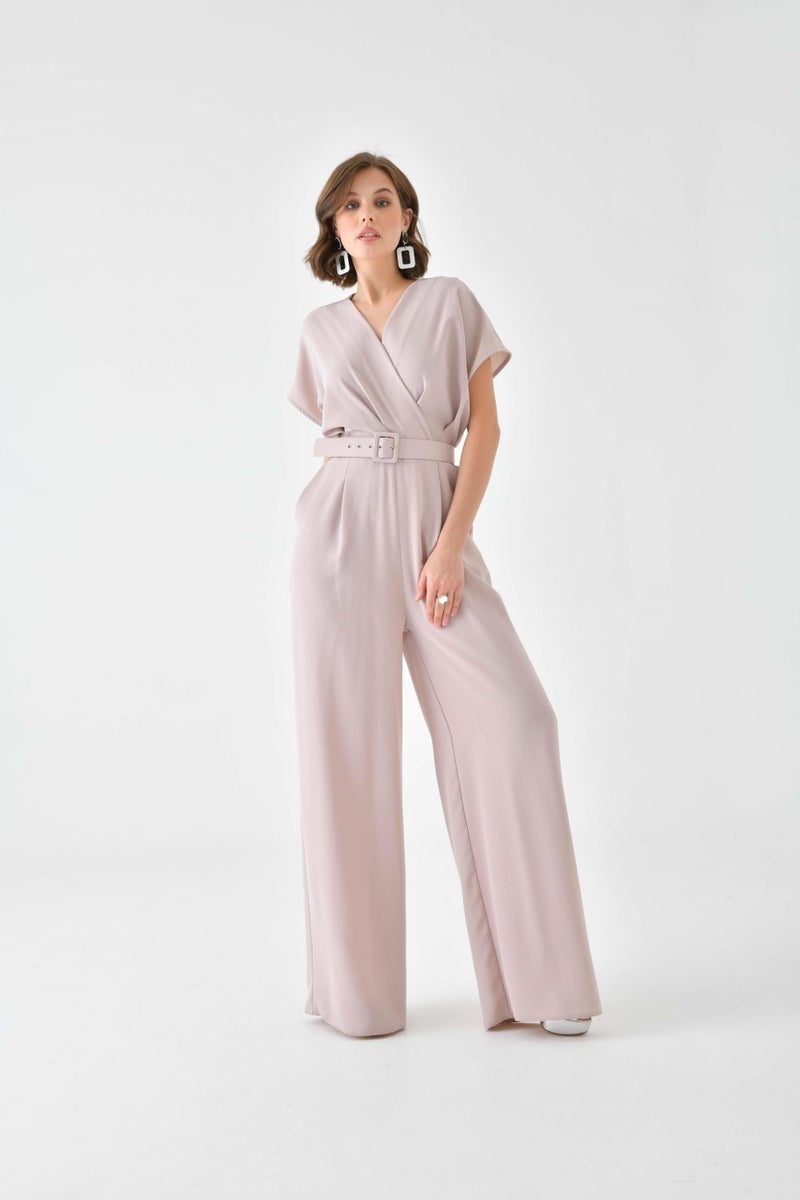 Garmi Women's Belted Jumpsuit Beige  - Image 3