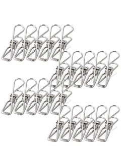 sokany Clothes Pins Pegs, 20 Pieces Stainless Steel Windproof Laundry Hanging Wire Clips for Home Blanket Towel Clothes, 6.5cm/2.56 Inch (Silver)  - Image 1