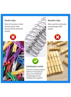 sokany Clothes Pins Pegs, 20 Pieces Stainless Steel Windproof Laundry Hanging Wire Clips for Home Blanket Towel Clothes, 6.5cm/2.56 Inch (Silver)  - Image 4