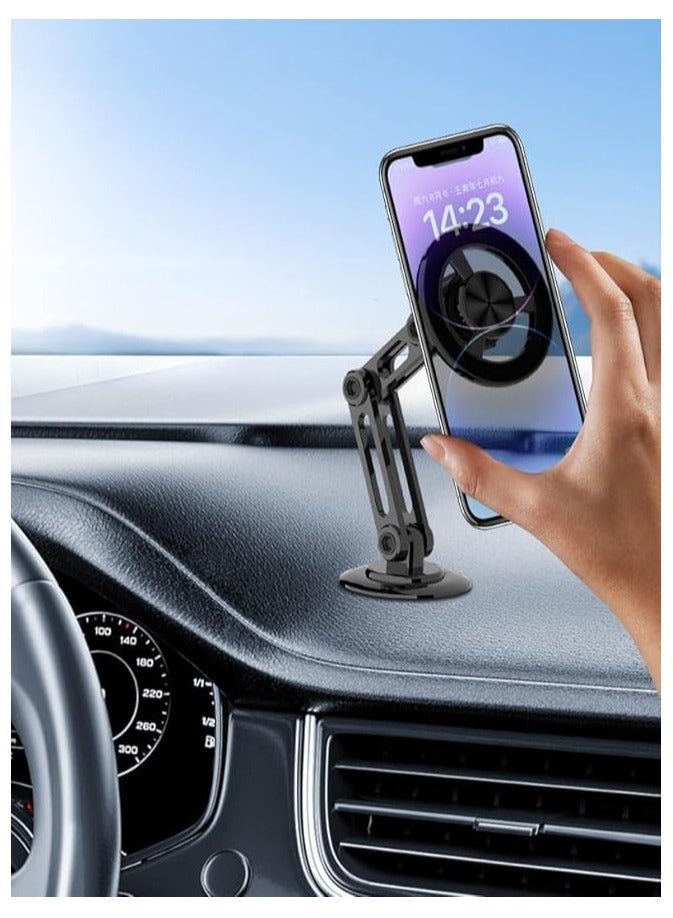 ريبنيو حامل هاتف السيارة RCP266 دوران  360° بالشفط المغناطيسي حامل هاتف السيارة المغناطيسي الأنيق، حامل الهاتف للسيارة، مع ذراع قابل للتعديل (أسود) - Image 4