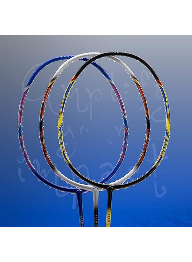 ATOMIC-X 38 CTRL Carbon Fibre Strung Badminton Racket with Full Racket Cover  | For Intermediate Players | 83 grams | Maximum String Tension - 38lbs