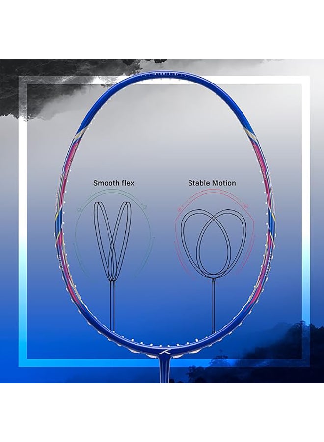 ATOMIC-X 38 CTRL Carbon Fibre Strung Badminton Racket with Full Racket Cover  | For Intermediate Players | 83 grams | Maximum String Tension - 38lbs