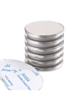 SYOSI Super Strong Neodymium Disc Magnets with Epoxy Coating Waterproof Powerful Permanent Rare Earth Magnets 1.26 inch x 1/8 inch Pack of 6  - Image 1