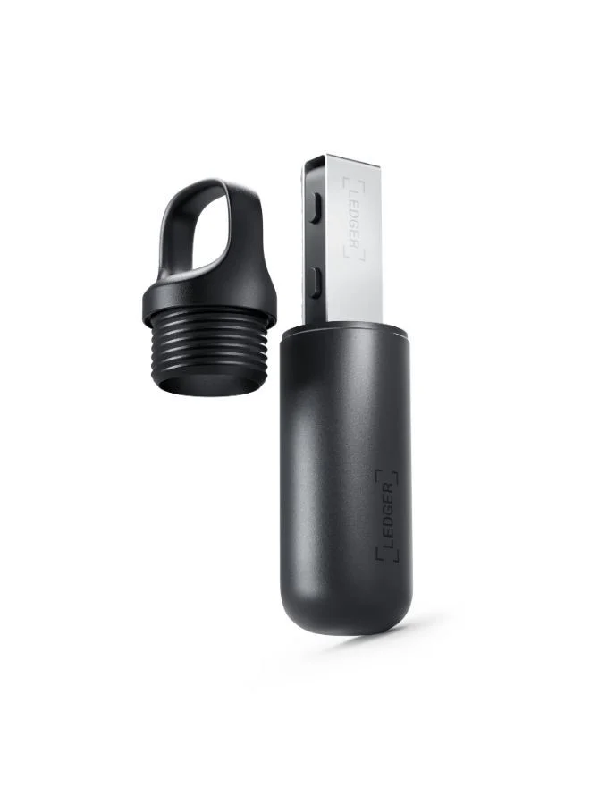 Ledger Nano S Plus Pod | Secure & Protective Storage for Ledger Nano S Plus Hardware Wallet, Portable and Lightweight | Aluminum Finish  - Black