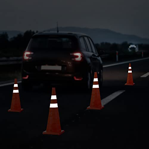 RoadHero 28 Inch 2 Pack Collapsible Traffic Safety Cones, Multi Purpose Pop-up Cones with Reflective Collar for Road Safety, Orange Cones for Driving Training, Parking Lots - Image 3