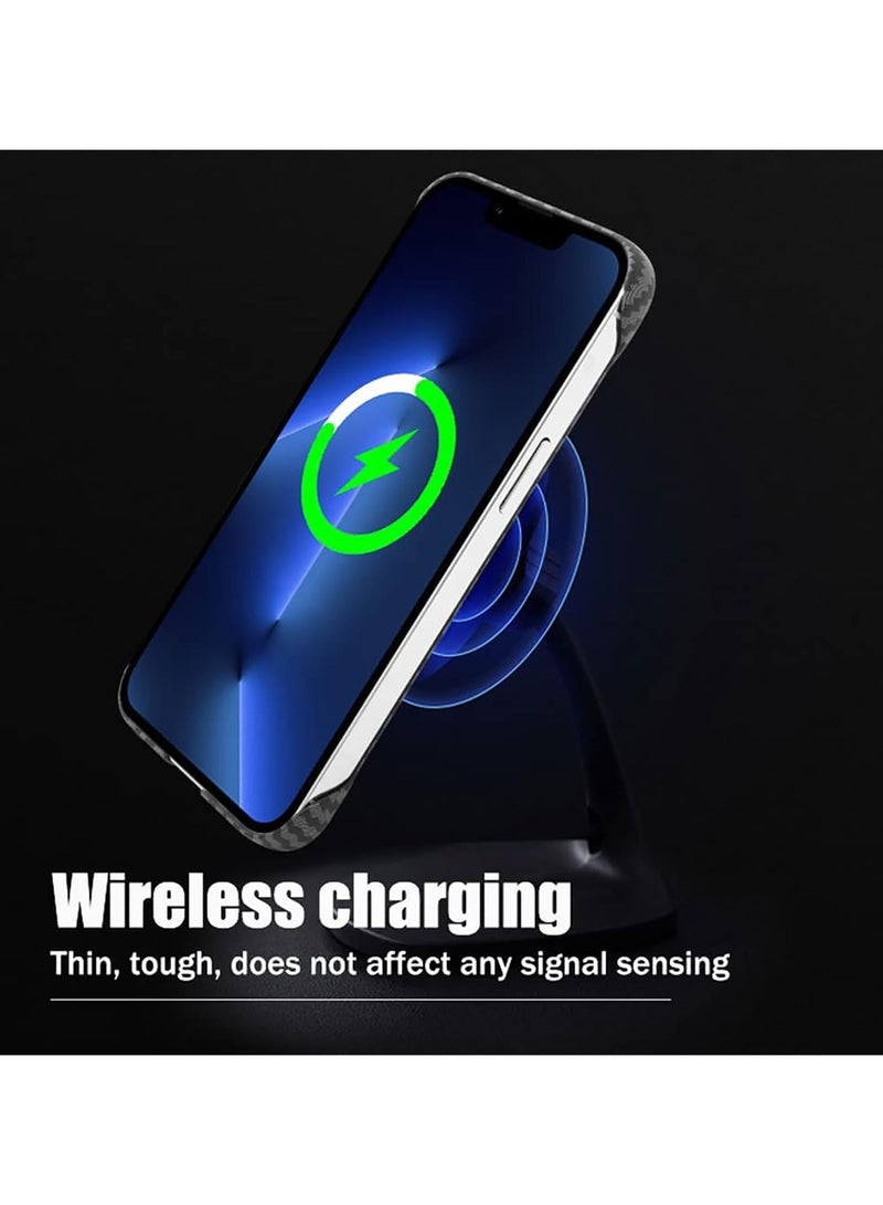 general Case for iPhone 15 Pro Max, Carbon Fibre Textured Bezel-less Case, Mag-Safe Compatible, Military Grade Drop Protection Bezel-less Case - Image 4