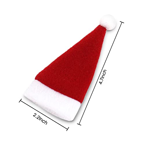 ONEYIM 10pcs Mini Santa Hat Wine Bottles Cover Home Christmas Decor - Image 2