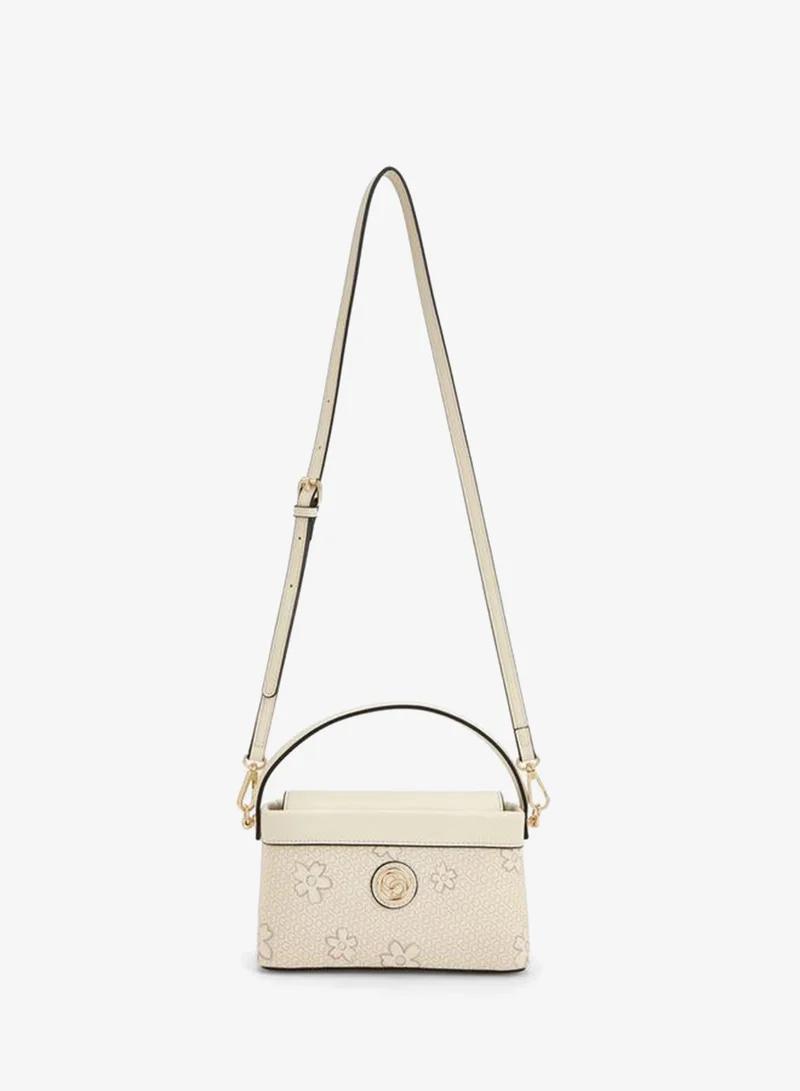 Celeste IVORY Monogram Print Crossbody Bag With Detachable Strap for Women | Best Price UAE