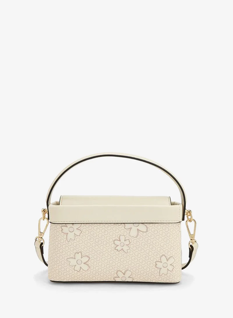 Celeste IVORY Monogram Print Crossbody Bag With Detachable Strap for Women | Best Price UAE