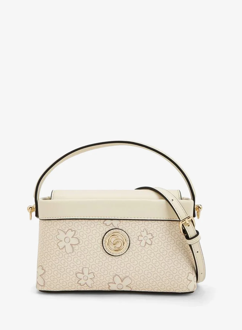 Monogram Print Crossbody Bag With Detachable Strap