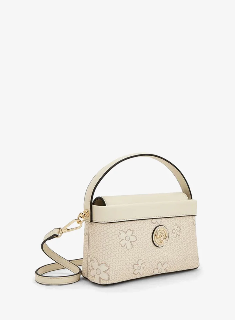 Celeste IVORY Monogram Print Crossbody Bag With Detachable Strap for Women | Best Price UAE