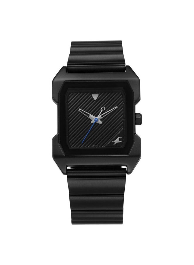 fastrack Men’s Black Stainless Steel Watch 1474NM02 – Sleek Black Dial, Modern Everyday Analog - Image 1