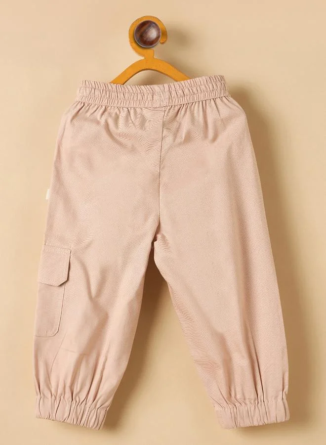 ستايلو بج Kids Relaxed Fit Peach Cargo Pants With Drawstring Waist