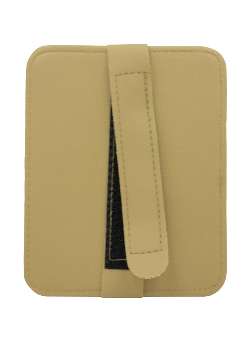 نيسان مشبك حامل التذاكر من جلد البولي يوريثان ومشبك حامل نظارات السيارة ومحفظة بطاقات السيارة ومنظم حاجب الشمس للسيارة - بيج - Image 3