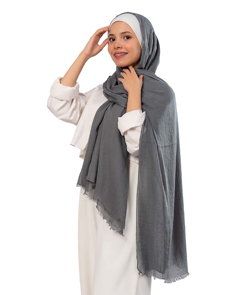 كايان طرحة سادة خفيف قطن بتصميم مميز - متعدد الألوان - Image 1