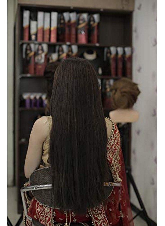 KIS Beautiful UD1 Straight Clipin HAIR EXTENSION SET (22 PCS CLIPS) with l Brown Color 100% Human hair blend | Tangle free Hair - Image 3
