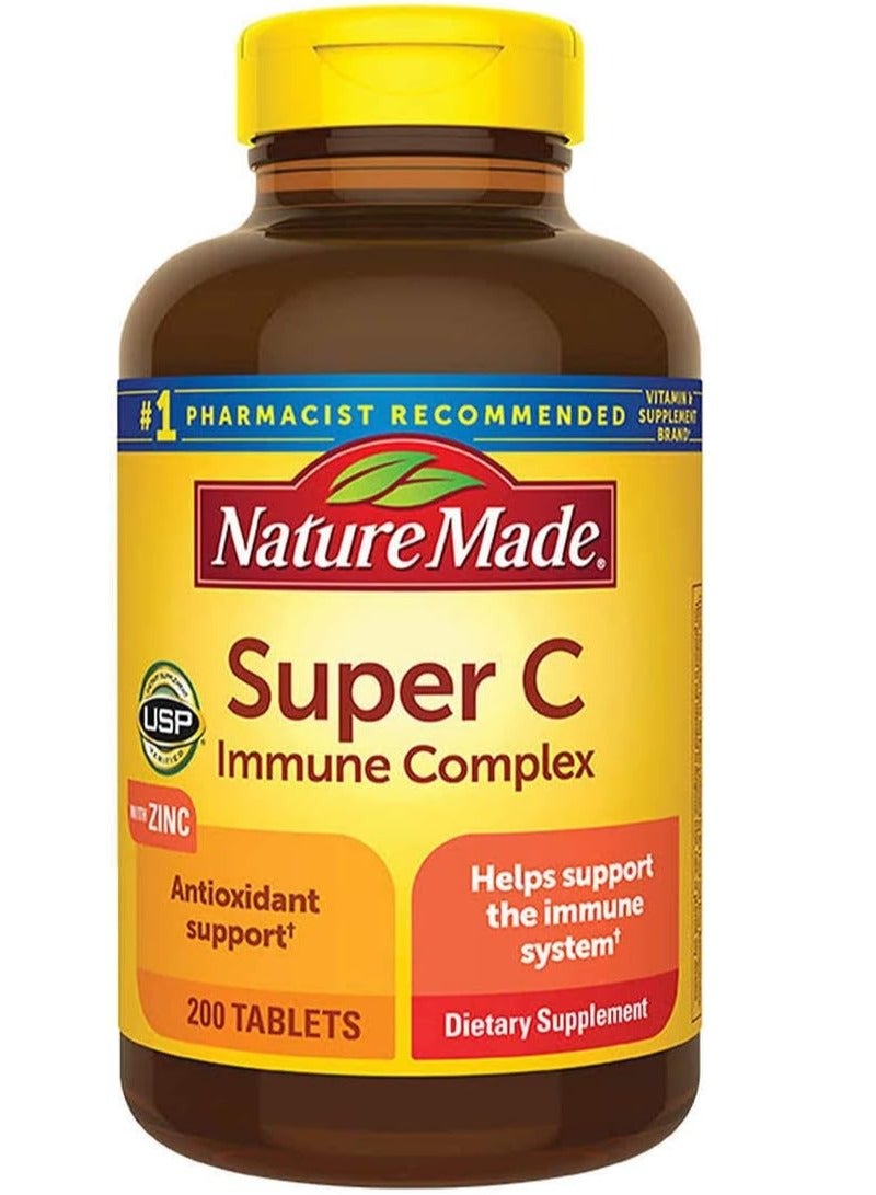 Nature Made Super C with Vitamin D3 and Zinc, 200 Tablets - Image 1