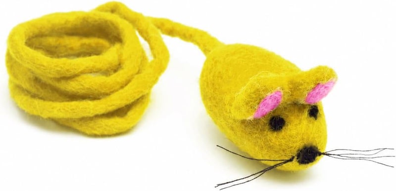 Glaciart One ألعاب قطط من نوع “Glaciart One Felt Mouse” مصنوعة من صوف طبيعي 100%، طول اللعبة 42 بوصة. - Image 1