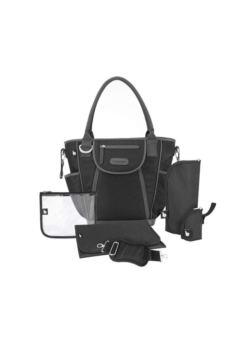 babymoov Daily Bag In Black, Spacious Design, Ample Storage Space Is Designed, Multiple Compartments, Insulated Bottle Holder, Changing Mat, Adjustable Straps  - Image 2