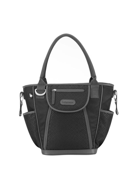 Daily Bag In Black, Spacious Design, Ample Storage Space Is Designed, Multiple Compartments, Insulated Bottle Holder, Changing Mat, Adjustable Straps
