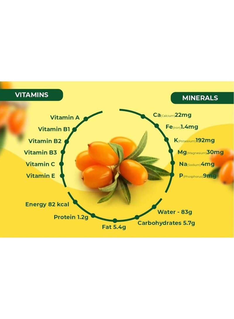 Agrogreen Sea Buckthorn Berries 100 GM | Dry Sea Buckthorn Berries | Nourishes skin | Quality Source of Vitamins and Phytonutrients | - (100 GM) - Image 2