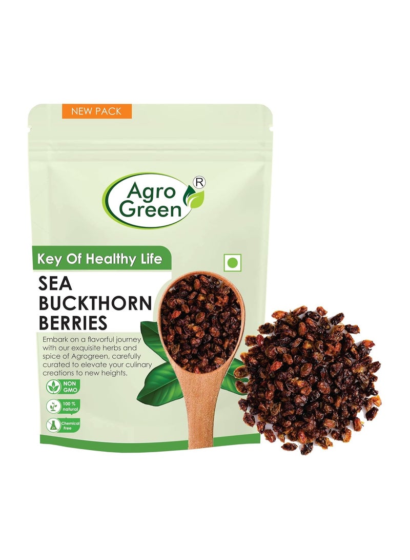 Agrogreen Sea Buckthorn Berries 100 GM | Dry Sea Buckthorn Berries | Nourishes skin | Quality Source of Vitamins and Phytonutrients | - (100 GM) - Image 1