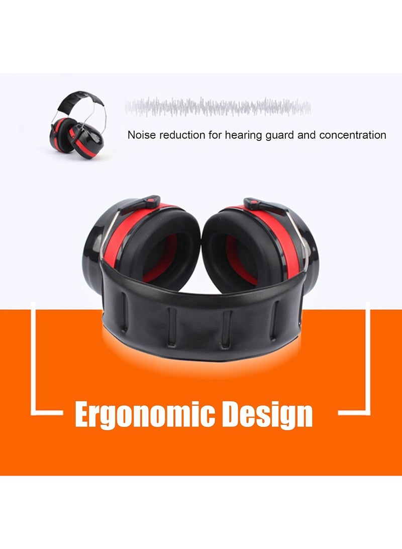 Noise Cancelling Ear Protection Muffs for Adults and Kids Adjustable Soft Headband Hearing Protectors Comfortable Noise Reduction Earmuffs for Shooting Construction Studying and Sleeping Black/Blue - Image 4
