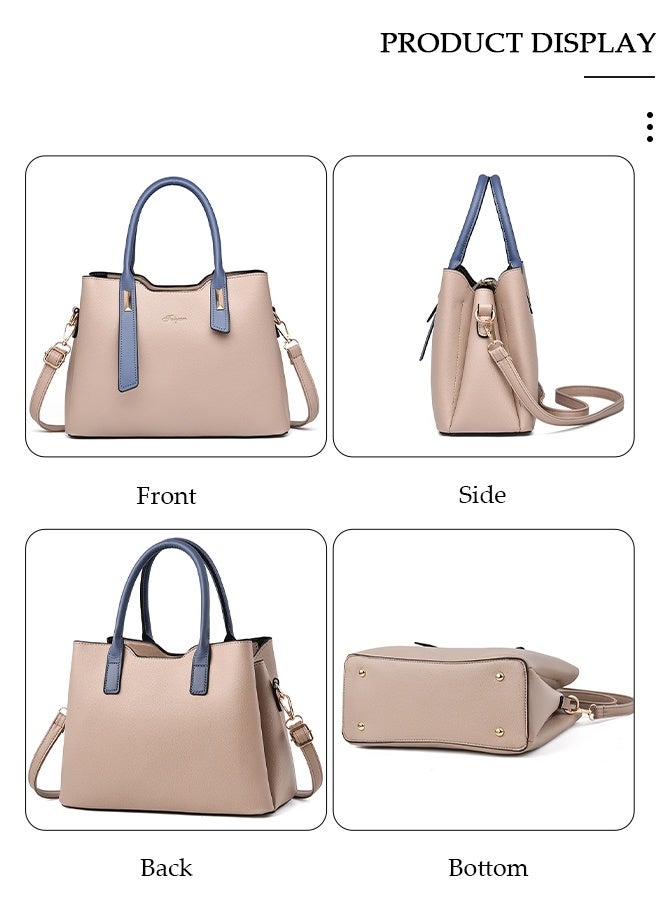 Women's Elegant Tote Bag Handbags with Large Capacity Faux Leather Shoulder Bag Ladies Fashion Designer Satchel Crossbody Bag with Detachable Strap for Ladies
