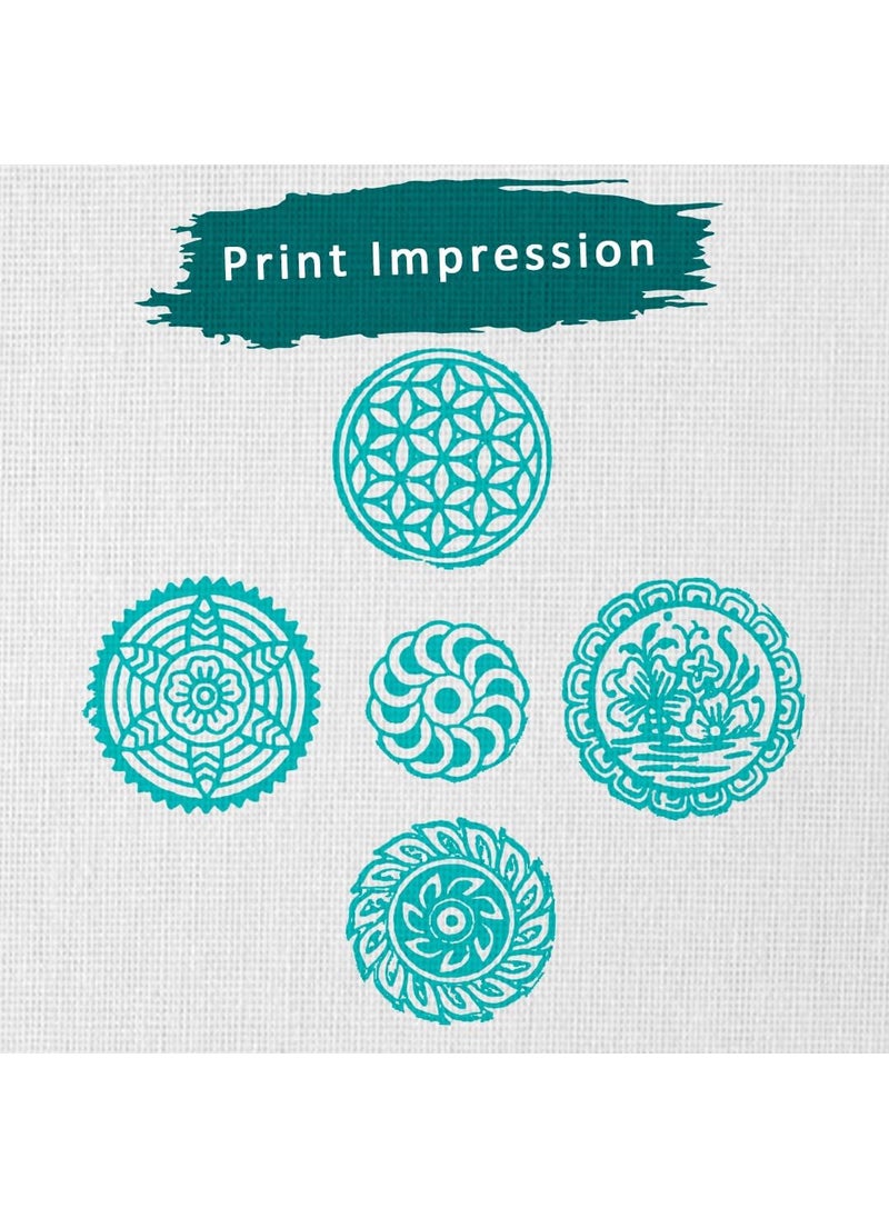 Hashcart Wooden Printing Stamp Block for Printing Saree Border Dresses Craft Card Making Scrapbook Clay Pottery Set of 5 Hashcart  - Image 3