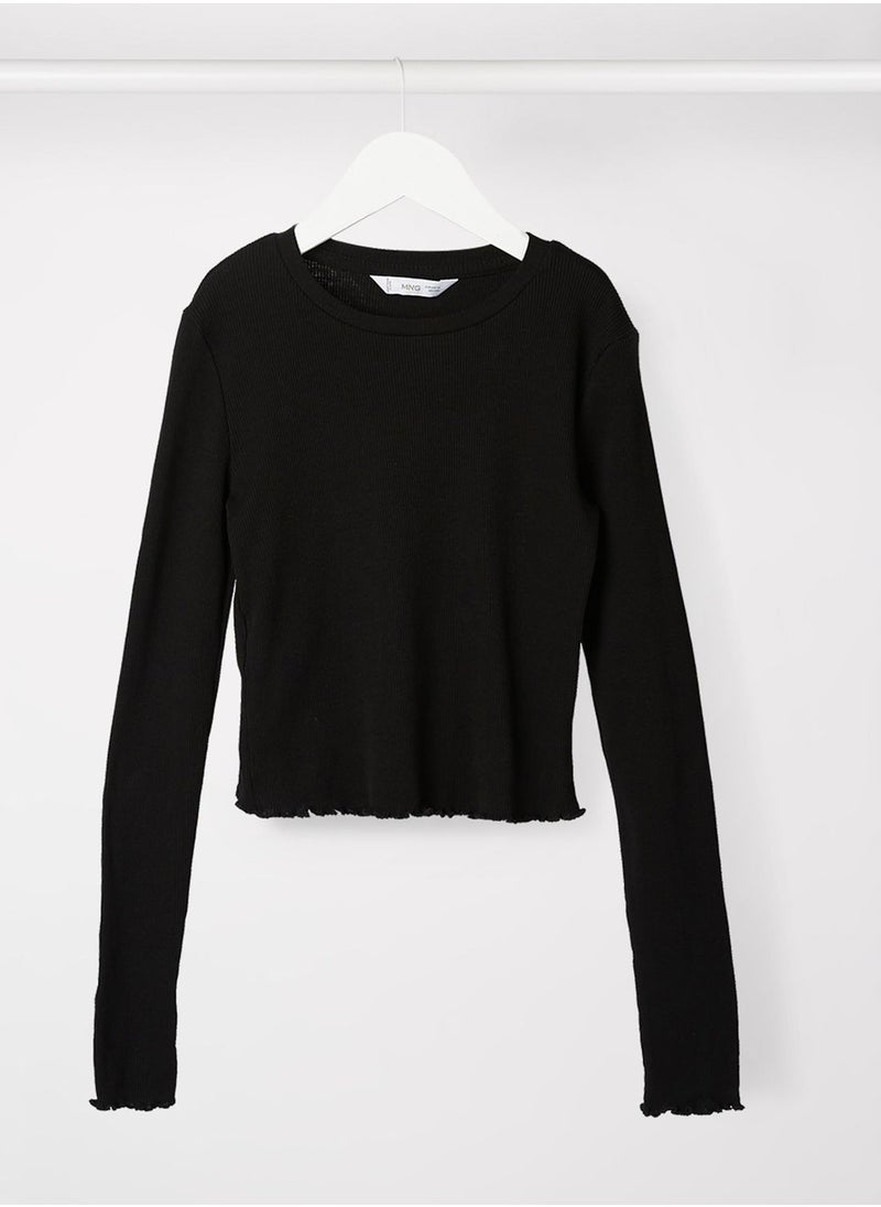 MANGO - Youth Knitted Long Sleeve T-Shirt - Image 1