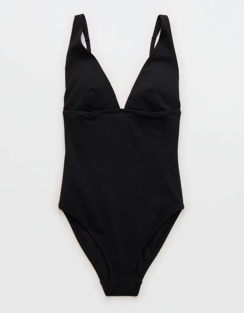 Aerie  Aerie Pique Full Coverage One Piece Swimsuit for Women | Best Price UAE