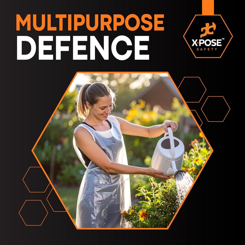 xpose safety 300 White Plastic Disposable Aprons for Cooking & more Individually Packaged, Durable 1 Mil Waterproof Polyethylene 24" x 48" - Image 4