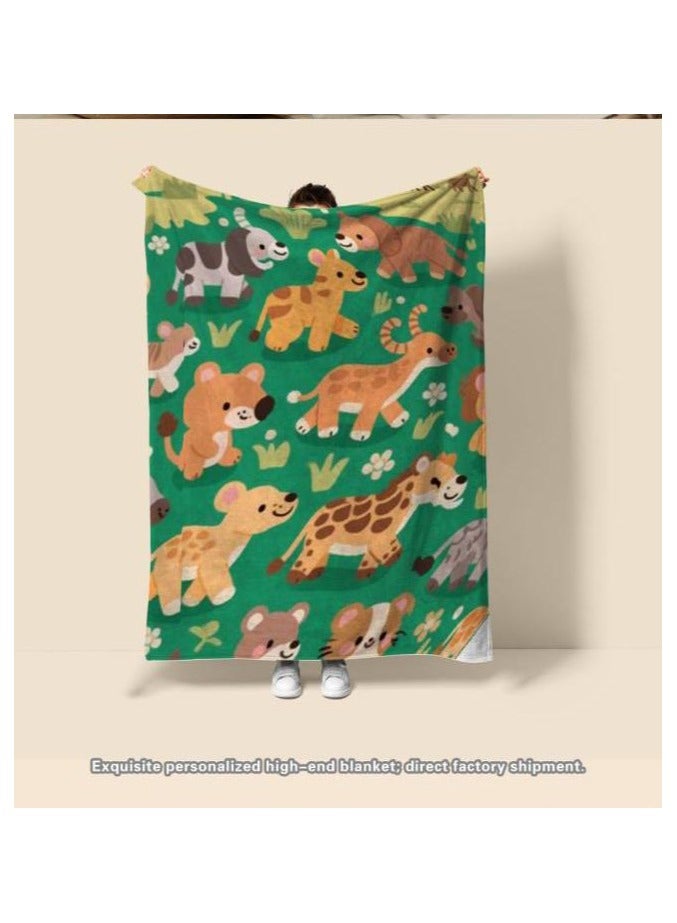 general Children's or student cartoon flannel thin blanket (warm and comfortable, suitable for sleep, games) 100cm*150cm - 695 - Image 1