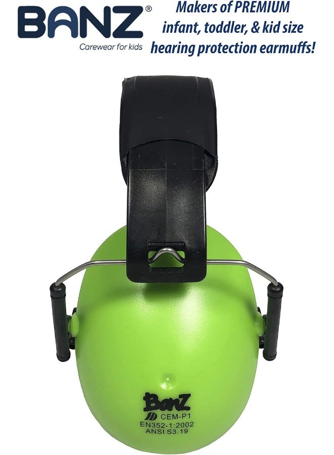 Banz Banz Kids Hearing Protection Earmuffs Lime  - Image 4