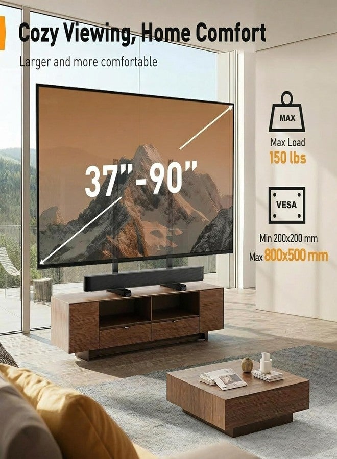 Perlegear أرجل حامل تلفزيون عالمية من بيرليجير تناسب معظم أجهزة التلفزيون من 37 إلى 86 و90 بوصة بوزن يصل إلى 150 رطلاً، أرجل بديلة قابلة لتعديل الارتفاع مناسبة لمكبرات الصوت، قاعدة حامل سطح الطاولة بحد أقصى VESA 800 × 500 مم، PGTVS20 - Image 2