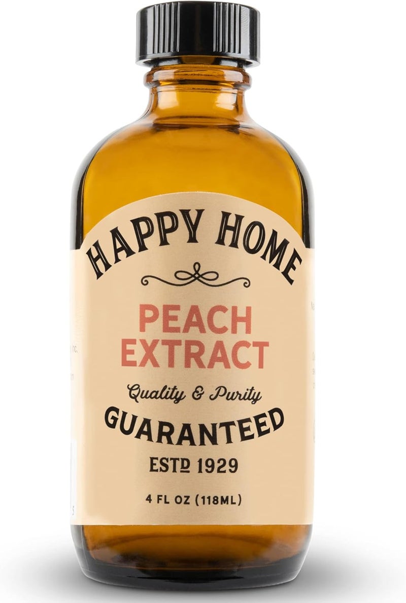Happy Home Premium Natural Peach Extract - Certified Kosher, 4 oz - Image 1