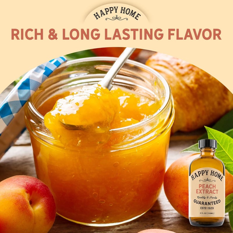Happy Home Premium Natural Peach Extract - Certified Kosher, 4 oz - Image 4